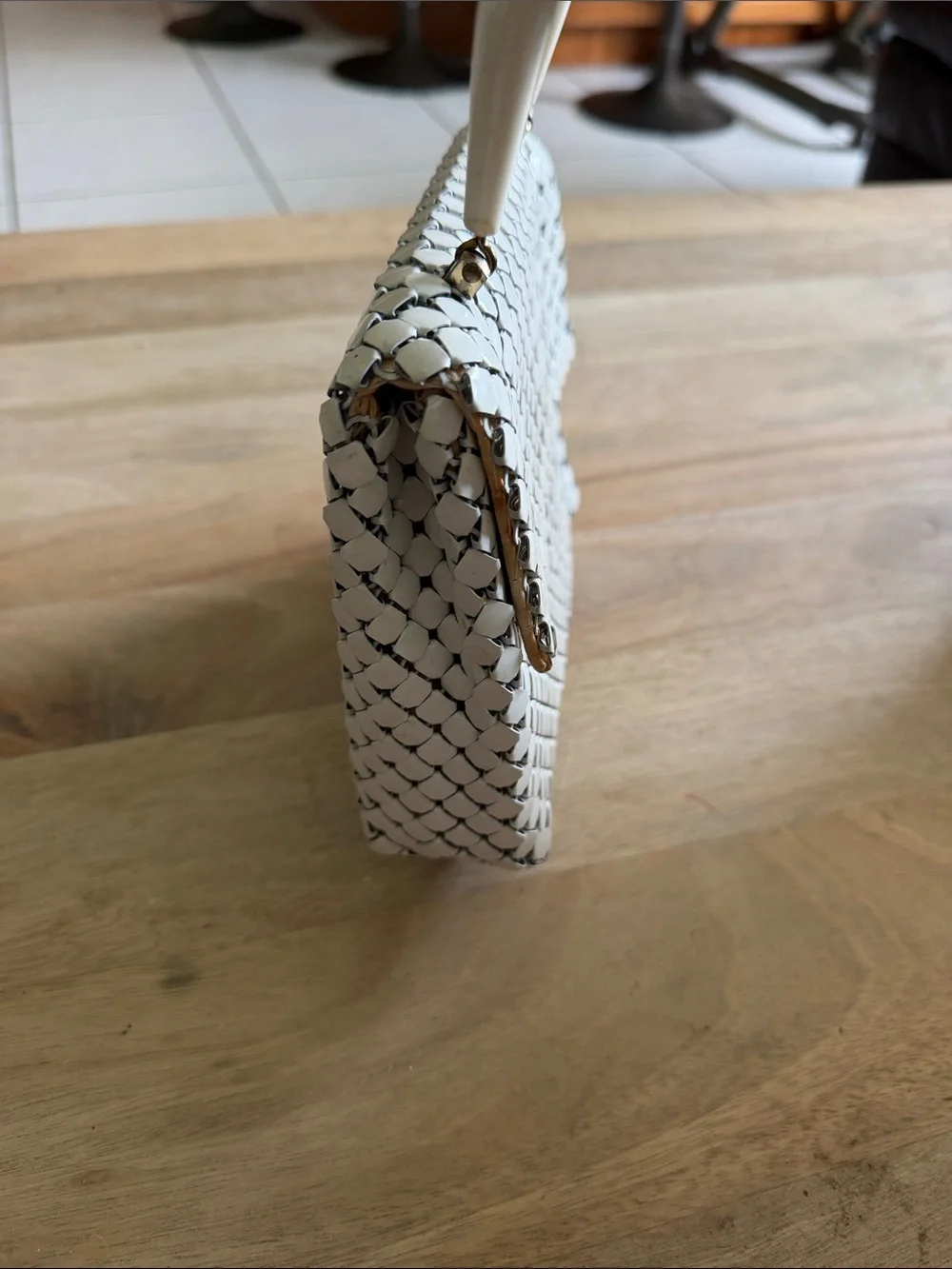 Vintage beautiful White metal mesh Top-Handle Women’s Bag